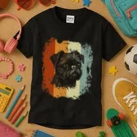 Retro Style Brussels Griffon Dog Kids T-Shirt thumb 3