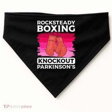 Rock Steady Boxing Knock Out ParkinsonS Awareness USA-Made Doggie Bandana