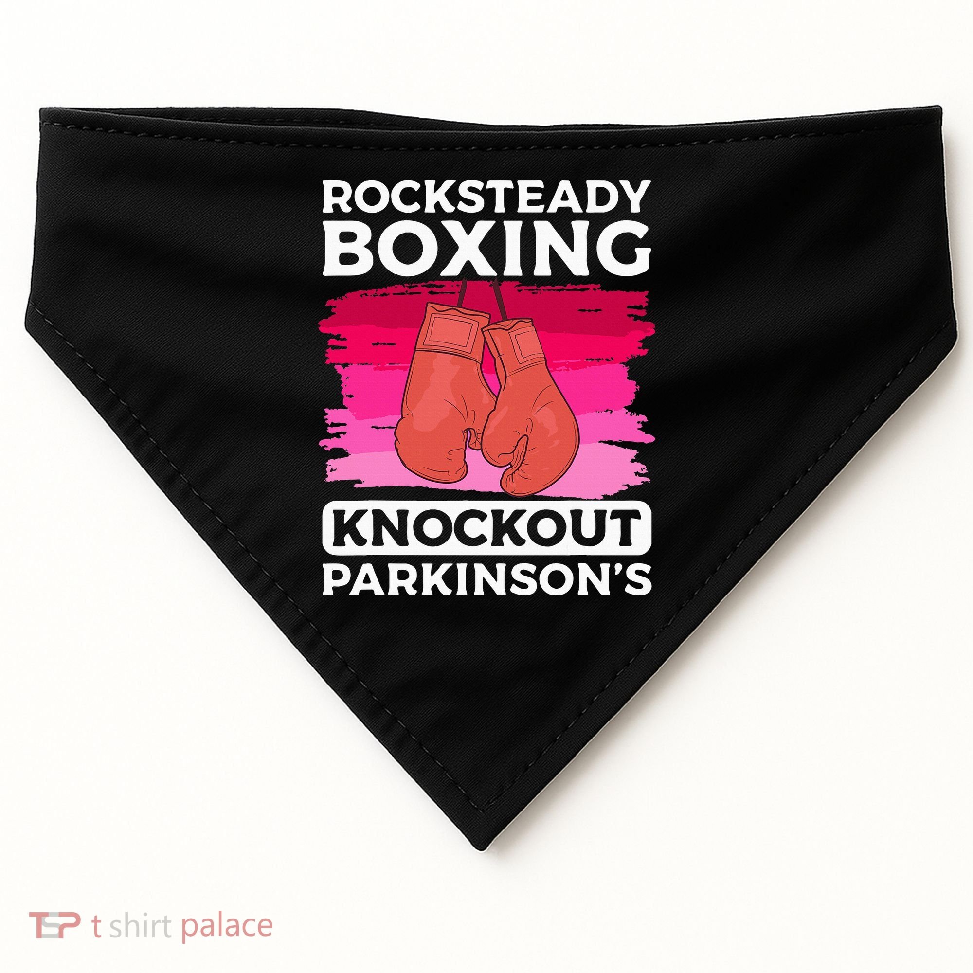Rock Steady Boxing Knock Out ParkinsonS Awareness USA-Made Doggie Bandana