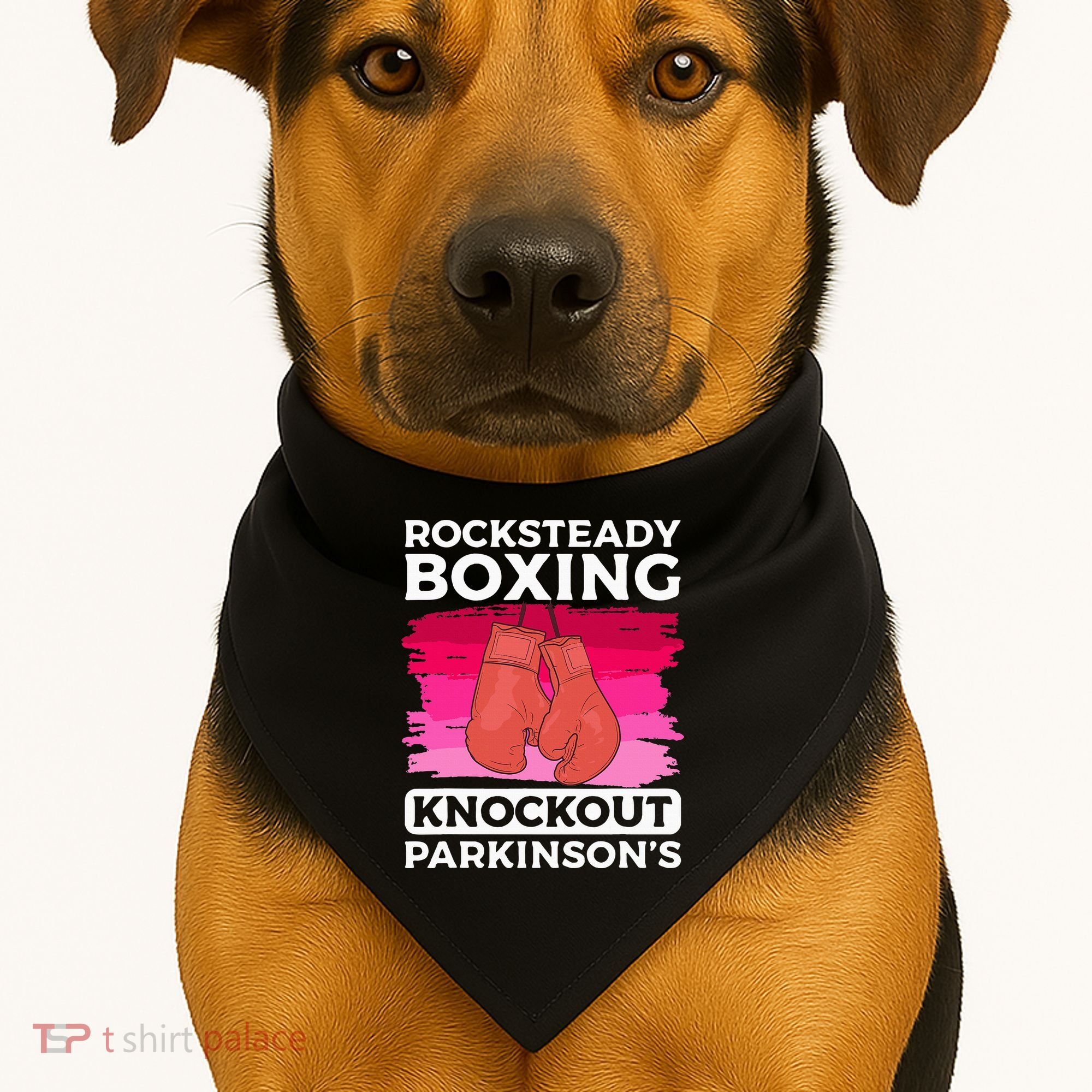 Rock Steady Boxing Knock Out ParkinsonS Awareness USA-Made Doggie Bandana