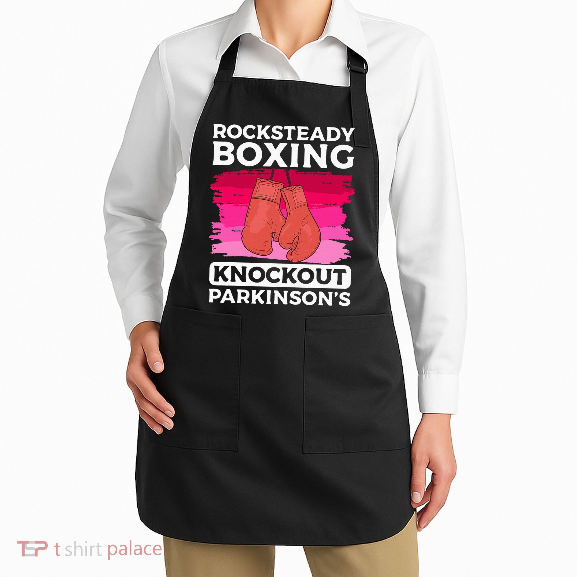 Rock Steady Boxing Knock Out ParkinsonS Awareness Apron