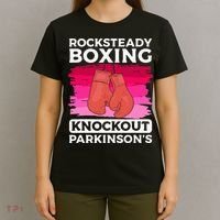 Rock Steady Boxing Knock Out ParkinsonS Awareness T-Shirt thumb 4