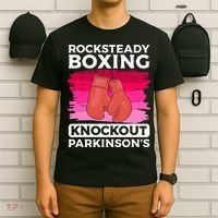 Rock Steady Boxing Knock Out ParkinsonS Awareness T-Shirt thumb 6