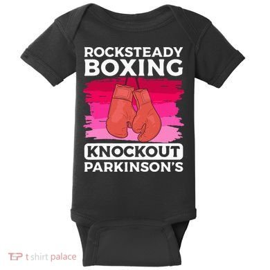Rock Steady Boxing Knock Out ParkinsonS Awareness Baby Bodysuit