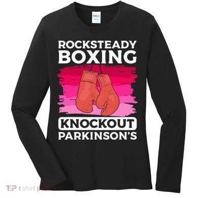 Rock Steady Boxing Knock Out ParkinsonS Awareness Women's Long Sleeve Shirt