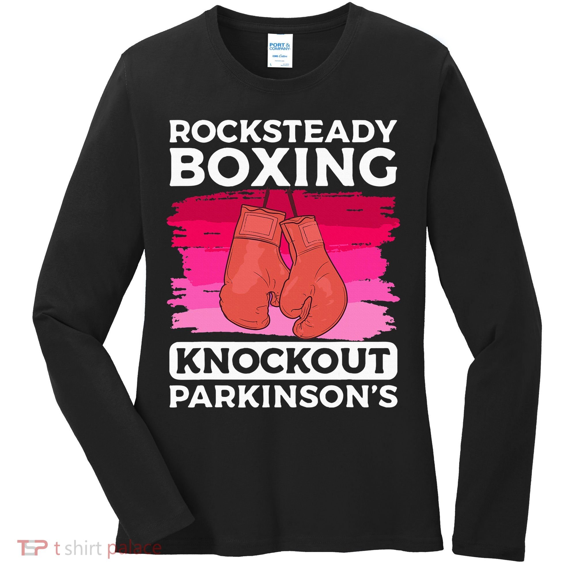 Rock Steady Boxing Knock Out ParkinsonS Awareness Women's Long Sleeve Shirt