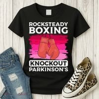 Rock Steady Boxing Knock Out ParkinsonS Awareness Women's T-Shirt thumb 3