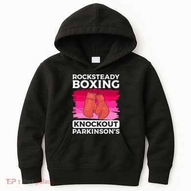 Rock Steady Boxing Knock Out ParkinsonS Awareness Kids Hoodie