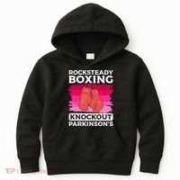 Rock Steady Boxing Knock Out ParkinsonS Awareness Kids Hoodie thumb 0