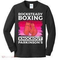 Rock Steady Boxing Knock Out ParkinsonS Awareness Kids Long Sleeve Shirt thumb 0