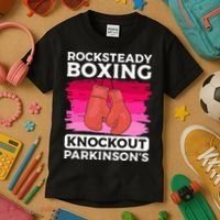 Rock Steady Boxing Knock Out ParkinsonS Awareness Kids T-Shirt thumb 3