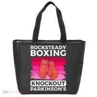 Rock Steady Boxing Knock Out ParkinsonS Awareness Tote Bag thumb 0