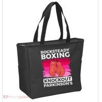 Rock Steady Boxing Knock Out ParkinsonS Awareness Tote Bag thumb 2