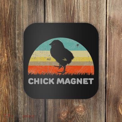 Retro Style Chick Magnet Coaster