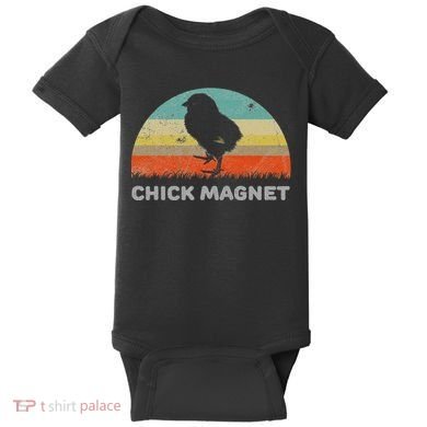 Retro Style Chick Magnet Baby Bodysuit