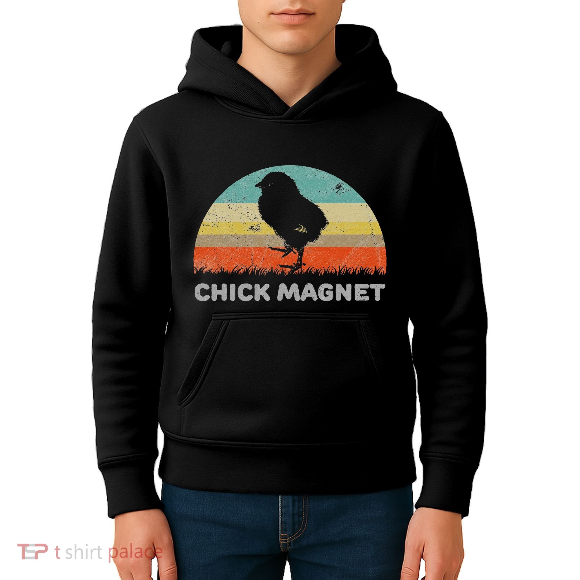 Retro Style Chick Magnet Kids Hoodie