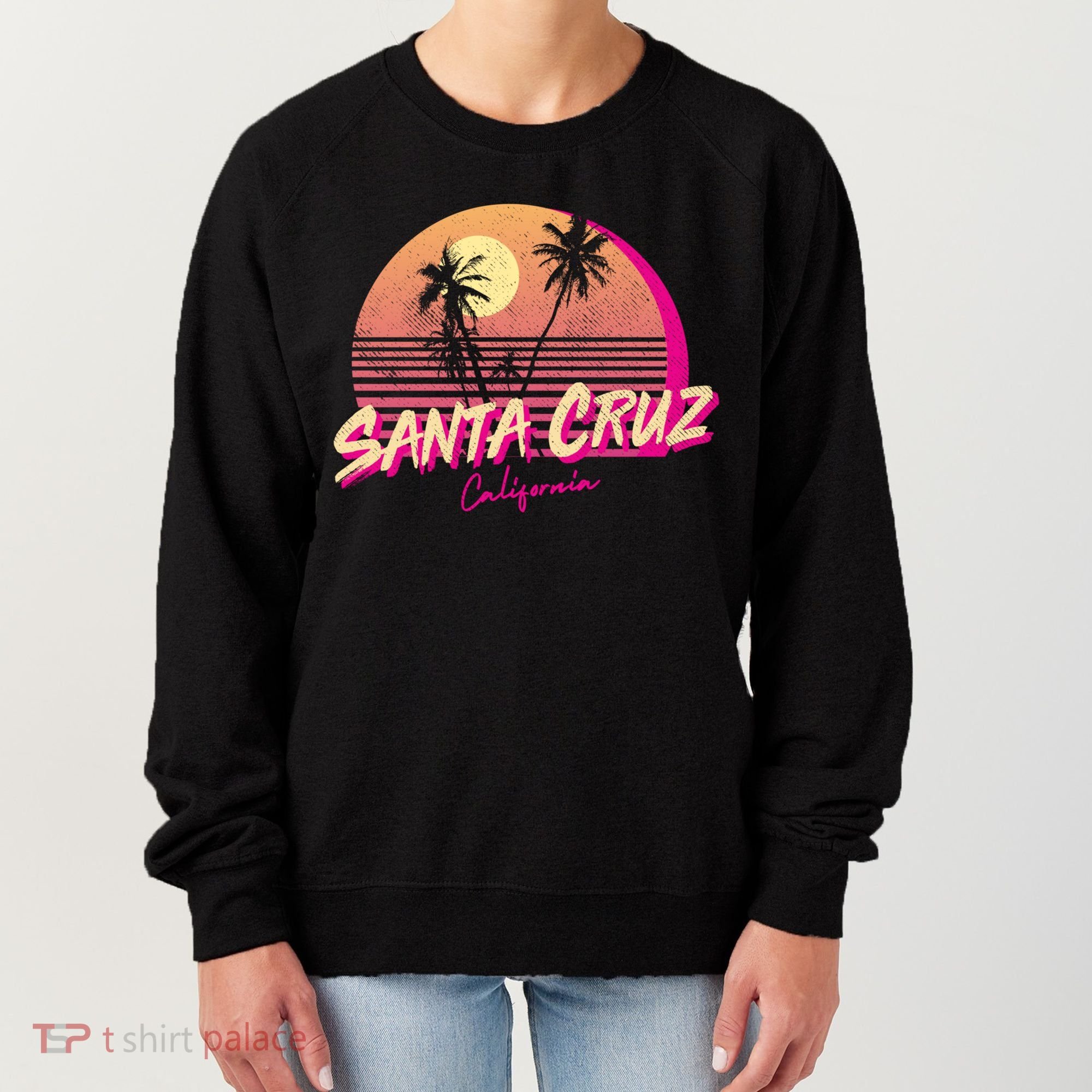 Retro Santa Cruz California Beach Sunset Gift Women's Sweatshirt