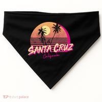 Retro Santa Cruz California Beach Sunset Gift USA-Made Doggie Bandana thumb 0