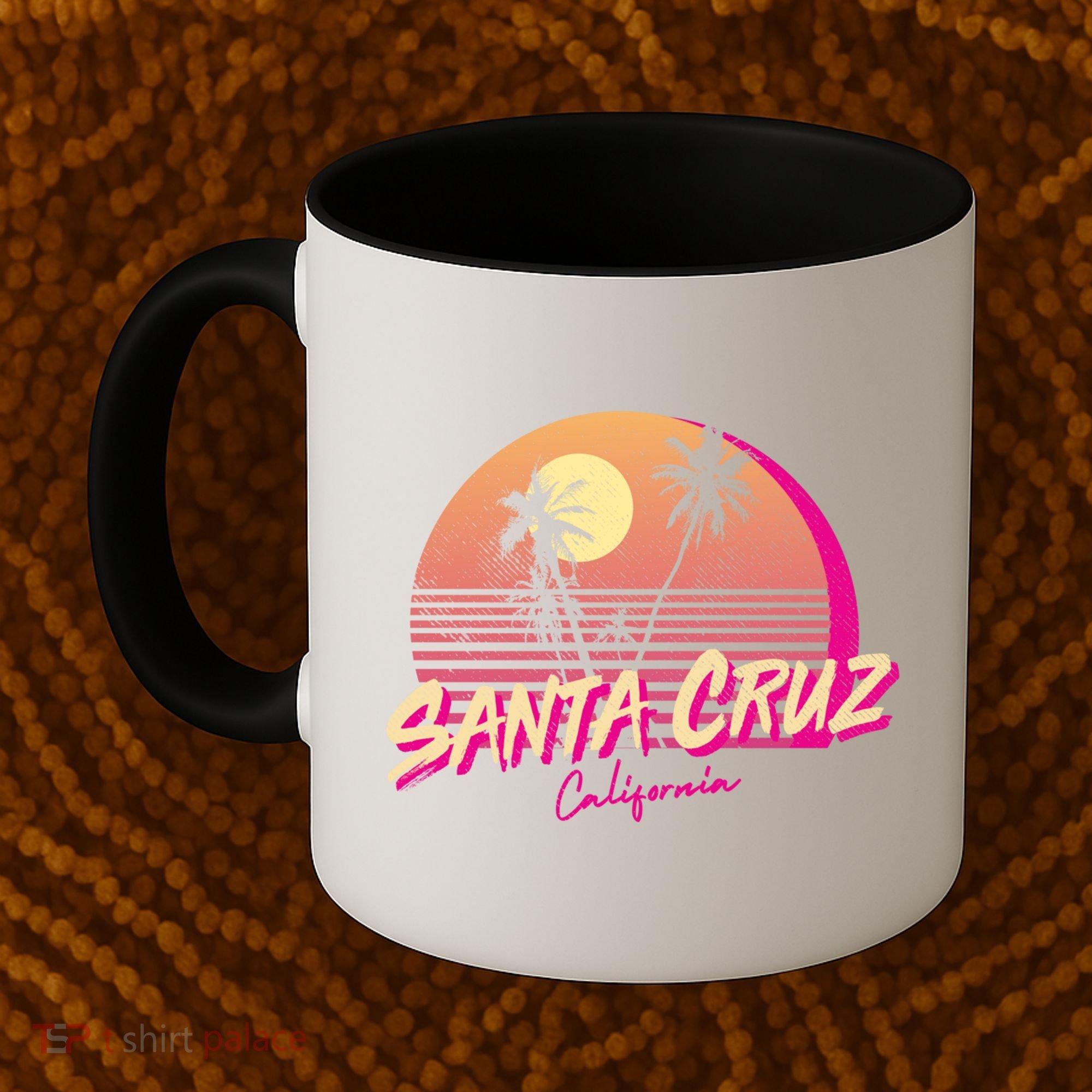 Retro Santa Cruz California Beach Sunset Gift Coffee Mug