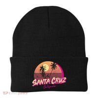 Retro Santa Cruz California Beach Sunset Gift Beanie thumb 0