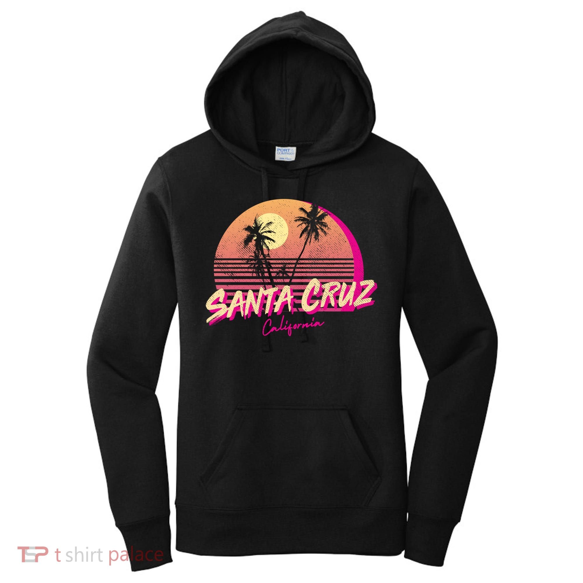 Retro Santa Cruz California Beach Sunset Gift Women's Hoodie