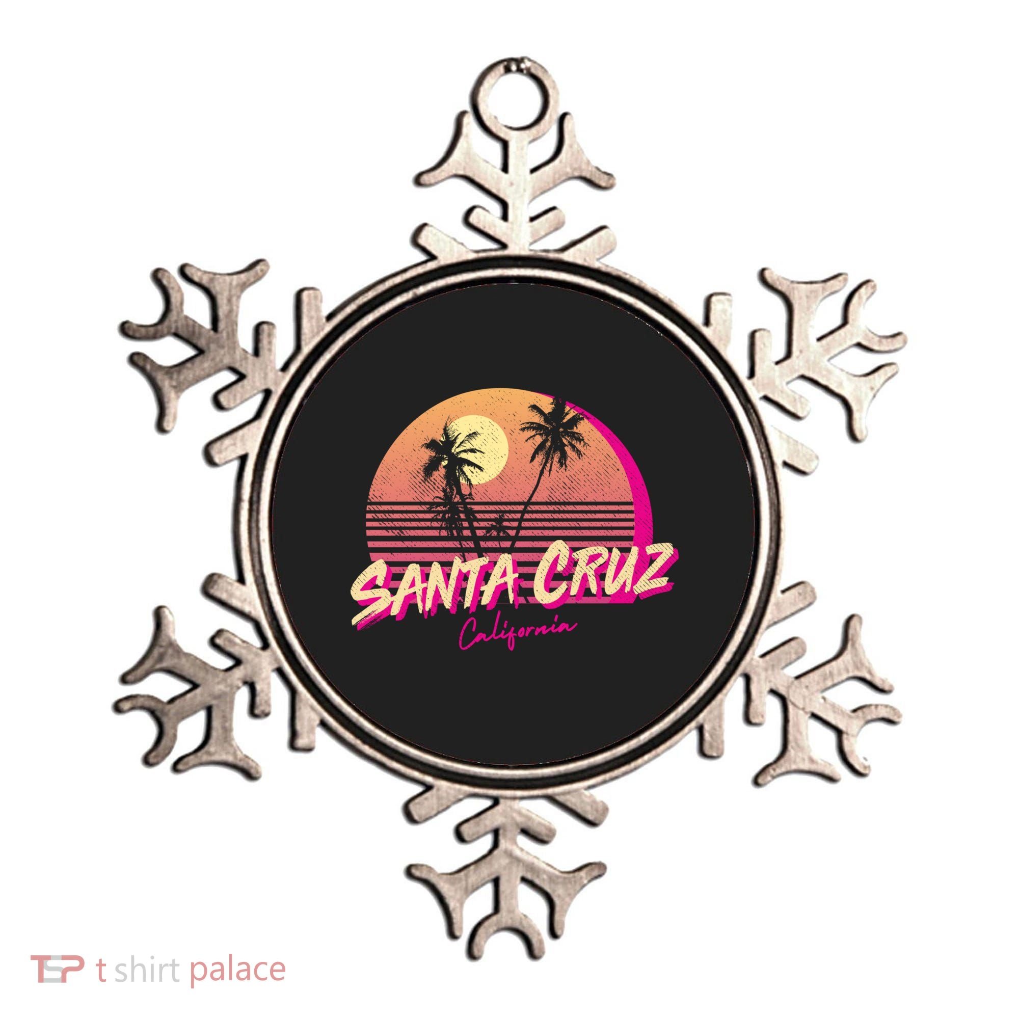 Retro Santa Cruz California Beach Sunset Gift Ornament