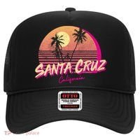 Retro Santa Cruz California Beach Sunset Gift Hat thumb 0
