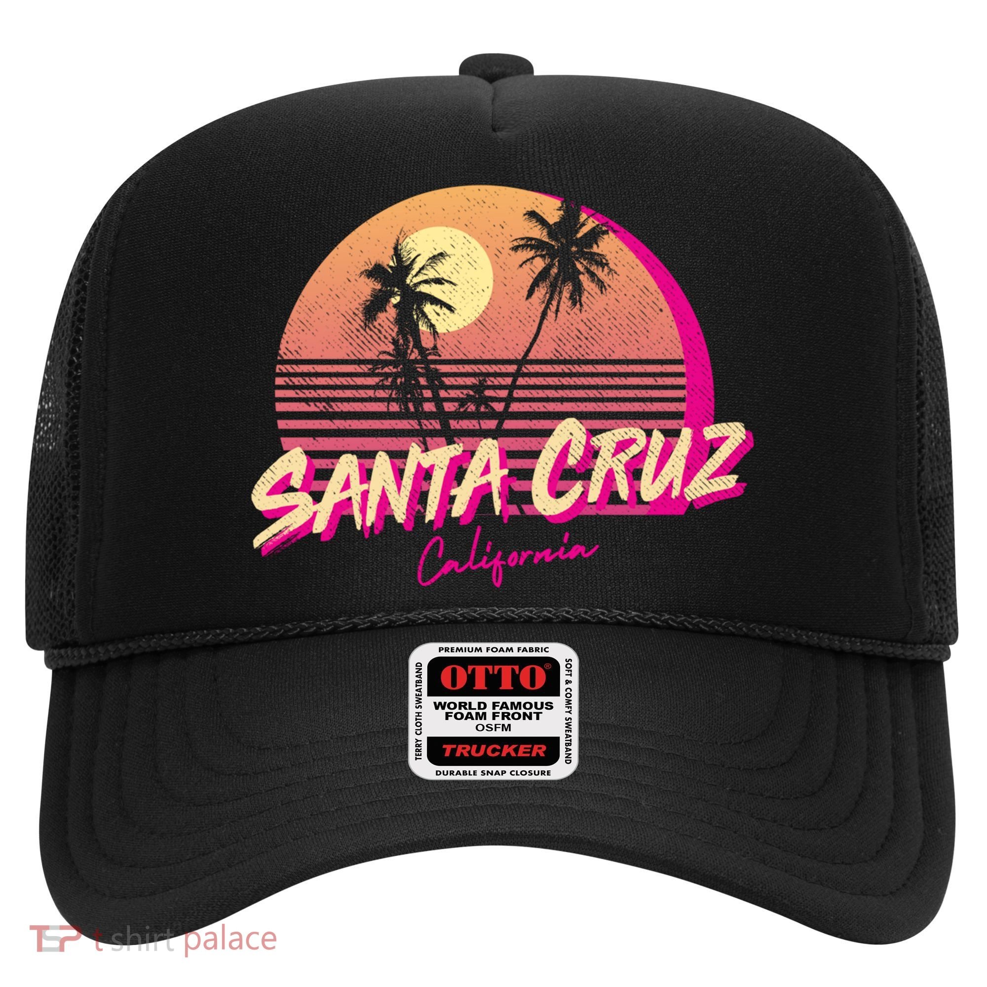 Retro Santa Cruz California Beach Sunset Gift Hat