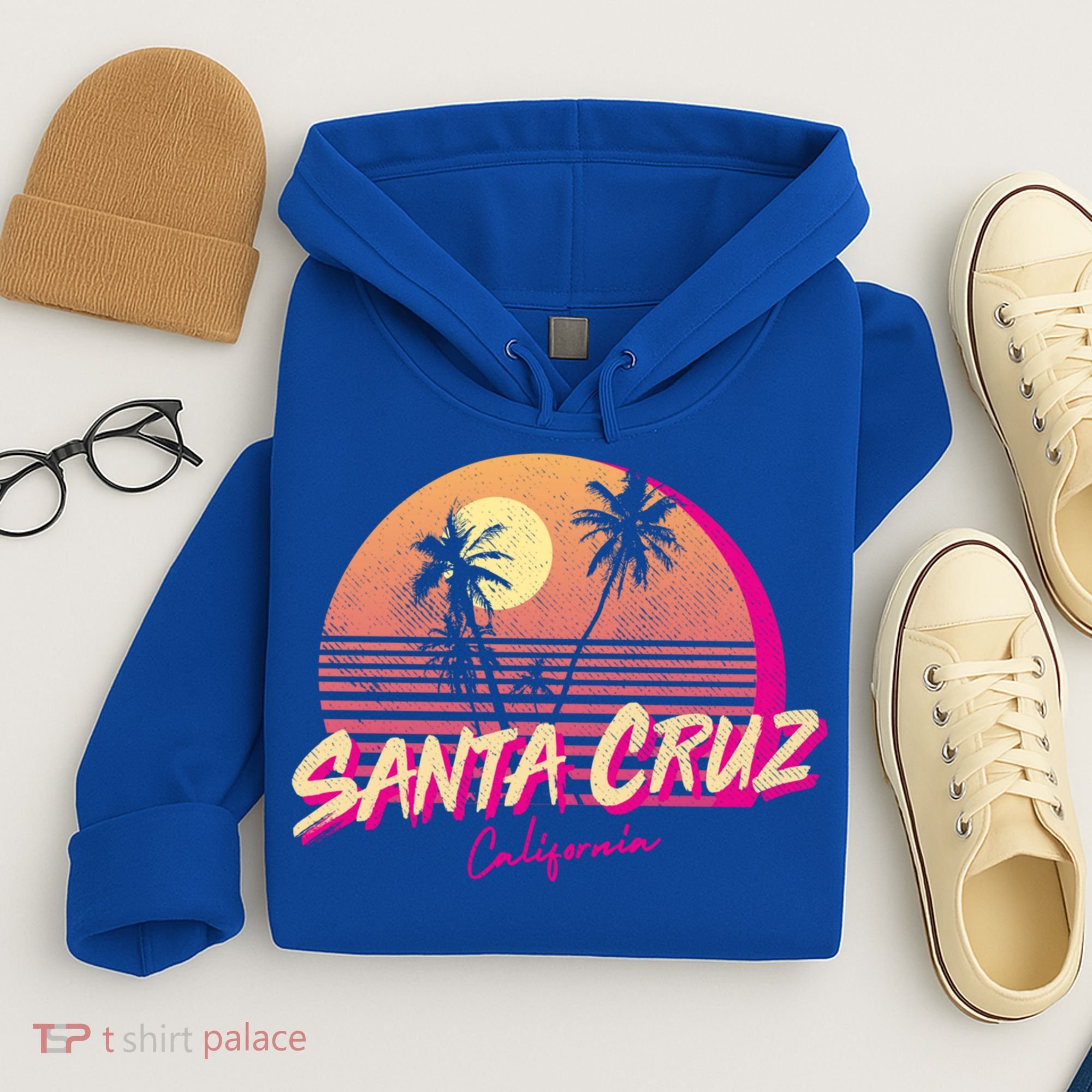 Retro Santa Cruz California Beach Sunset Gift Hoodie