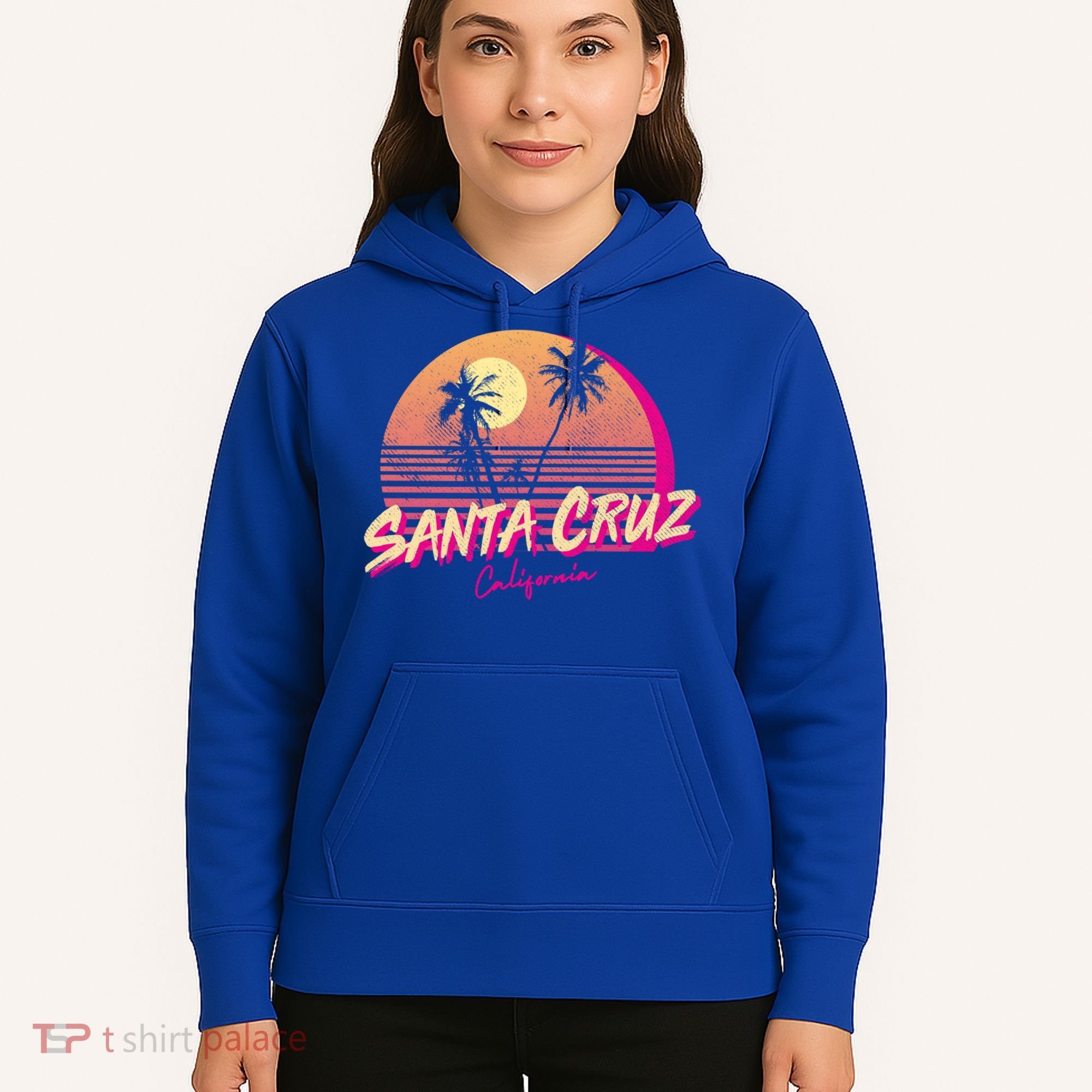 Retro Santa Cruz California Beach Sunset Gift Hoodie