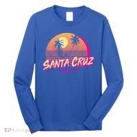 Retro Santa Cruz California Beach Sunset Gift Long Sleeve Shirt thumb 0