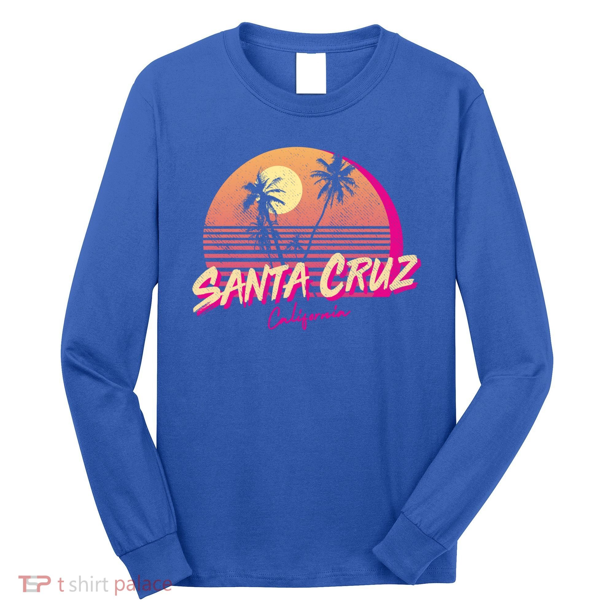 Retro Santa Cruz California Beach Sunset Gift Long Sleeve Shirt