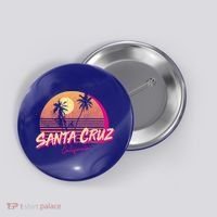 Retro Santa Cruz California Beach Sunset Gift Button thumb 0