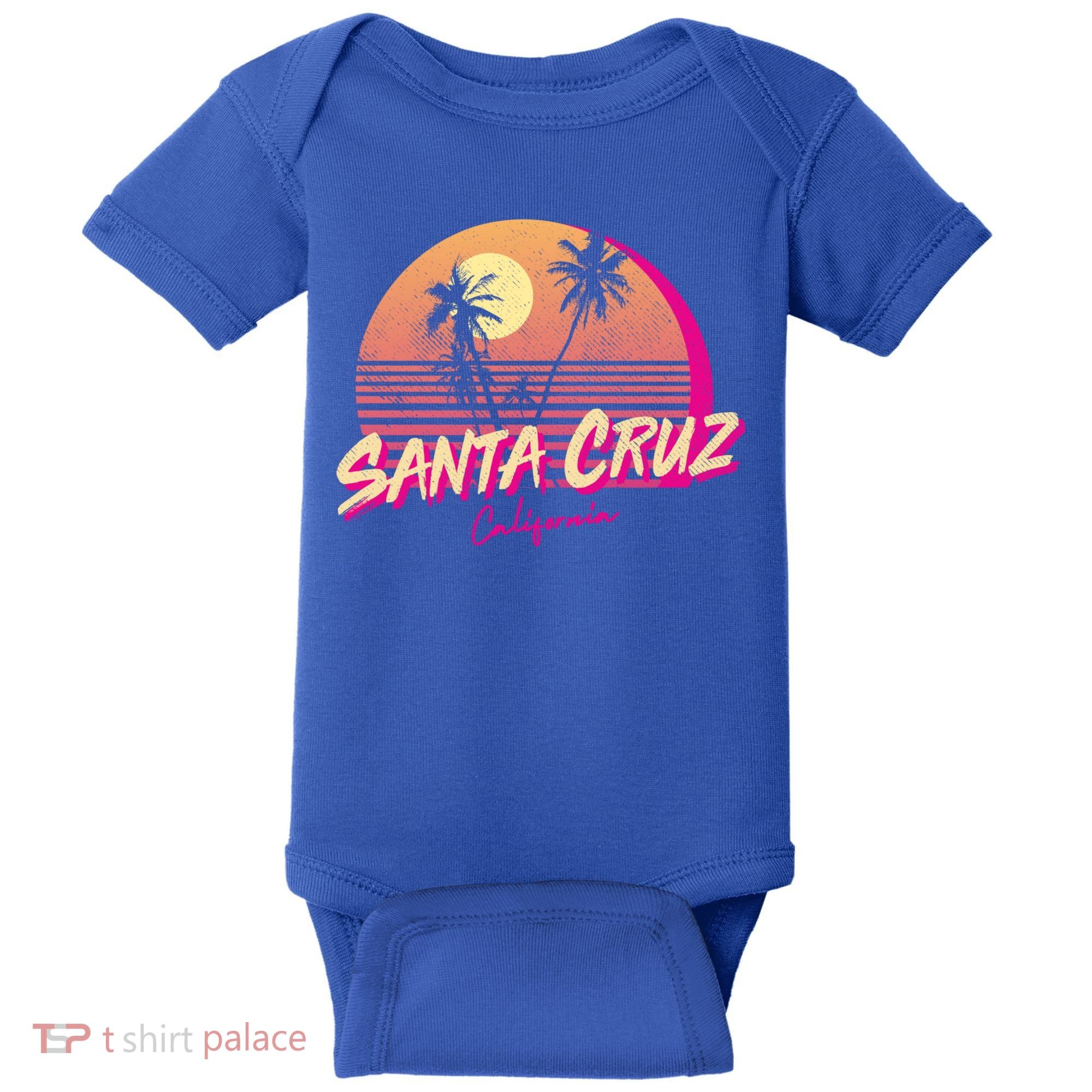 Retro Santa Cruz California Beach Sunset Gift Baby Bodysuit