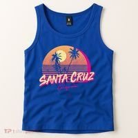 Retro Santa Cruz California Beach Sunset Gift Tank Top thumb 2