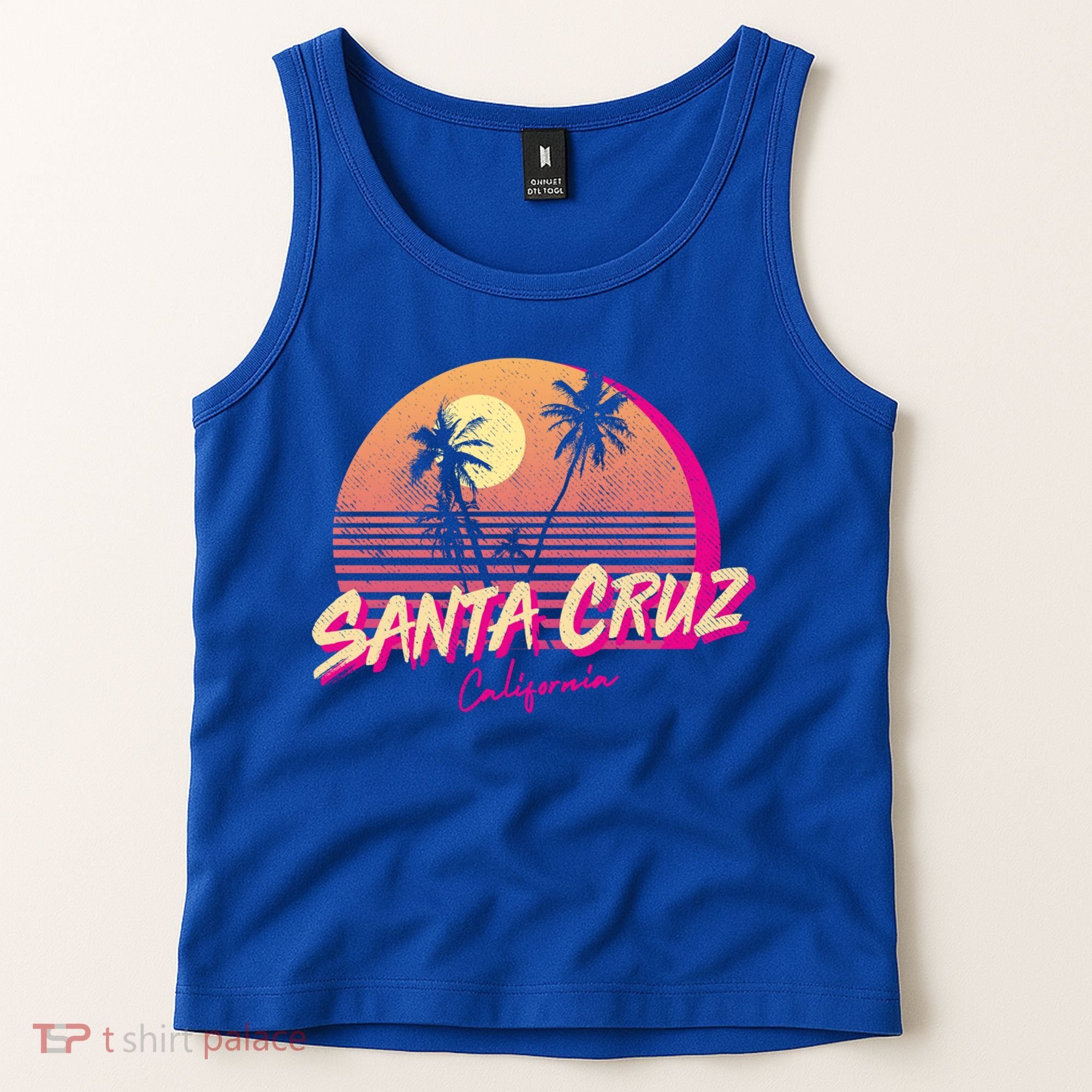Retro Santa Cruz California Beach Sunset Gift Tank Top