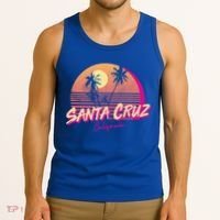 Retro Santa Cruz California Beach Sunset Gift Tank Top thumb 3