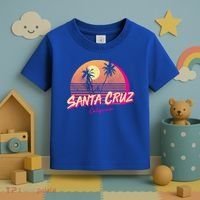 Retro Santa Cruz California Beach Sunset Gift Toddler T-Shirt thumb 3