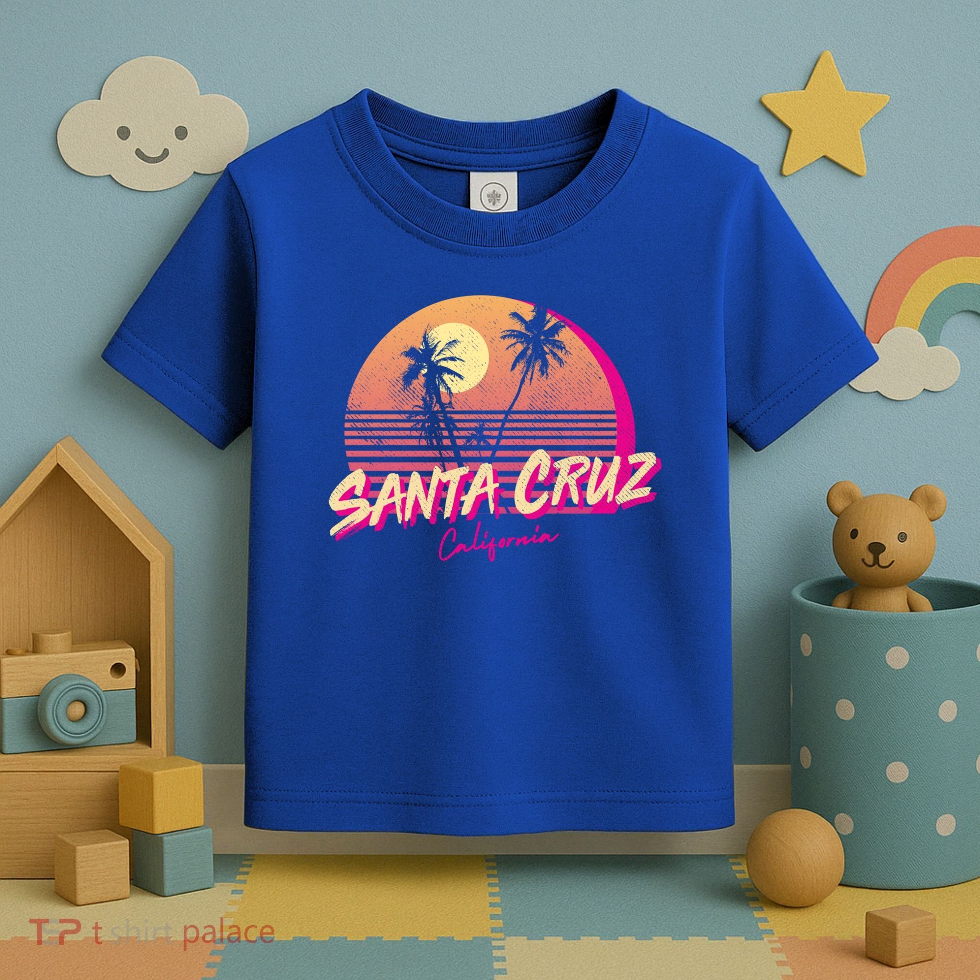 Retro Santa Cruz California Beach Sunset Gift Toddler T-Shirt