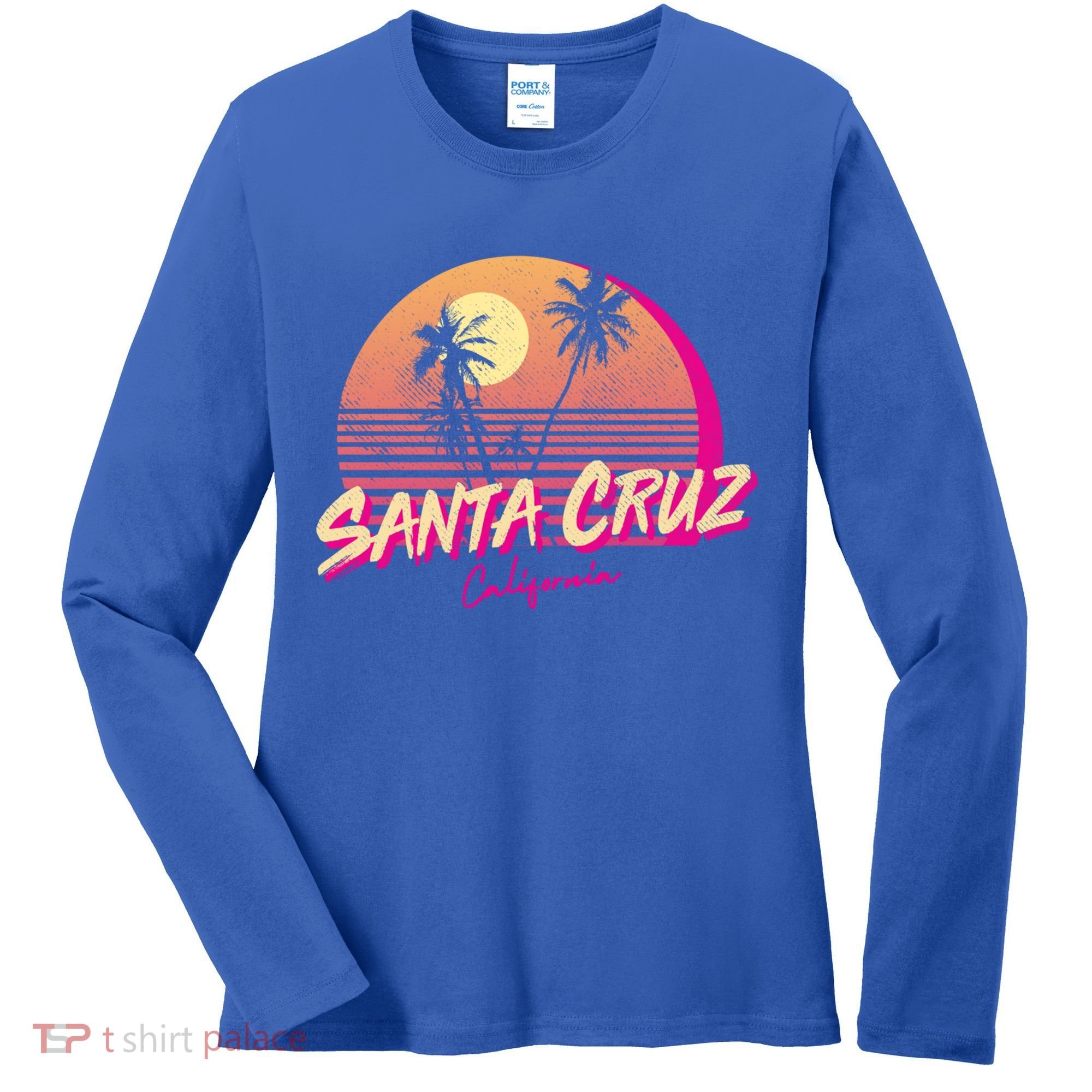 Retro Santa Cruz California Beach Sunset Gift Women's Long Sleeve Shirt