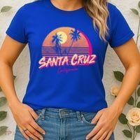 Retro Santa Cruz California Beach Sunset Gift Women's T-Shirt thumb 2