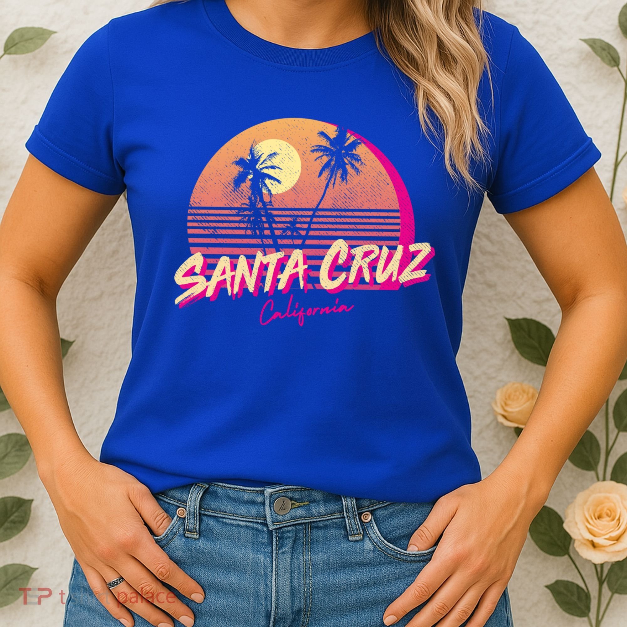 Retro Santa Cruz California Beach Sunset Gift Women's T-Shirt