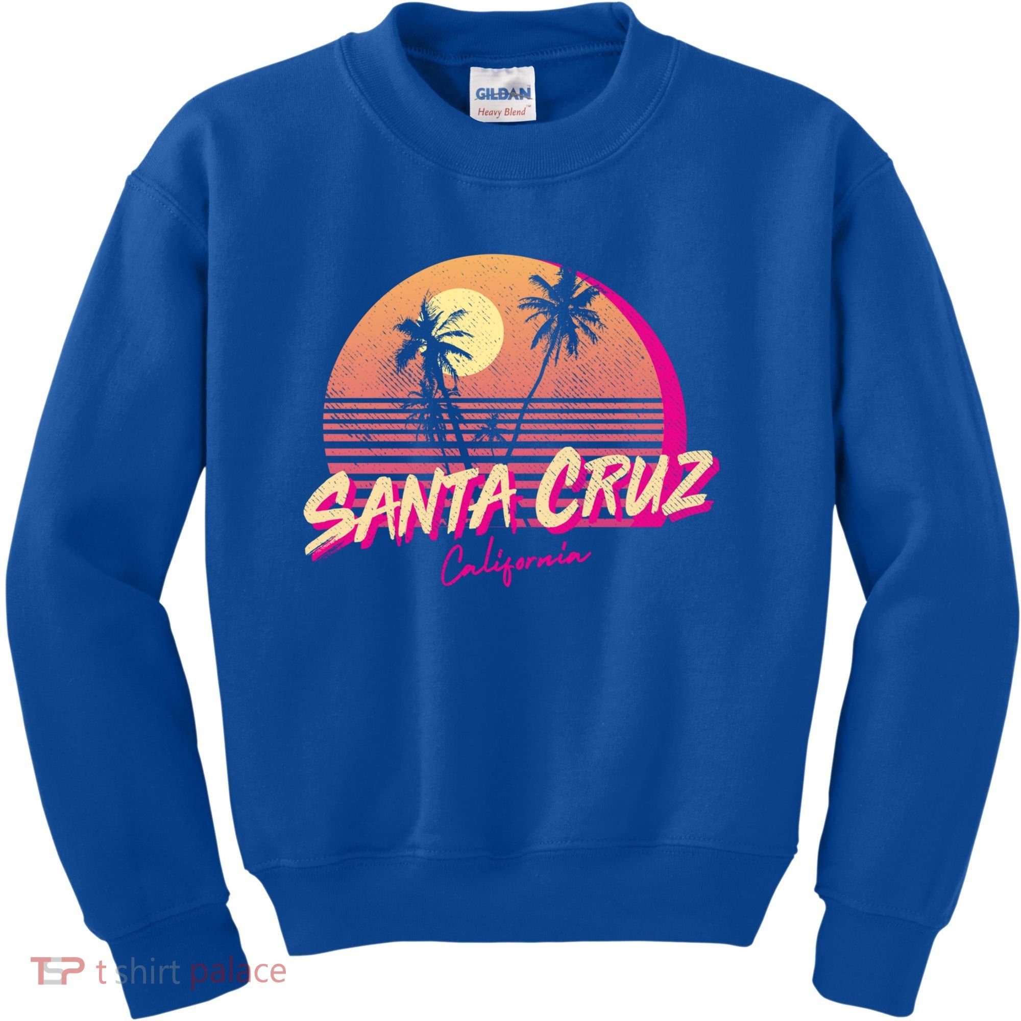 Retro Santa Cruz California Beach Sunset Gift Kids Sweatshirt