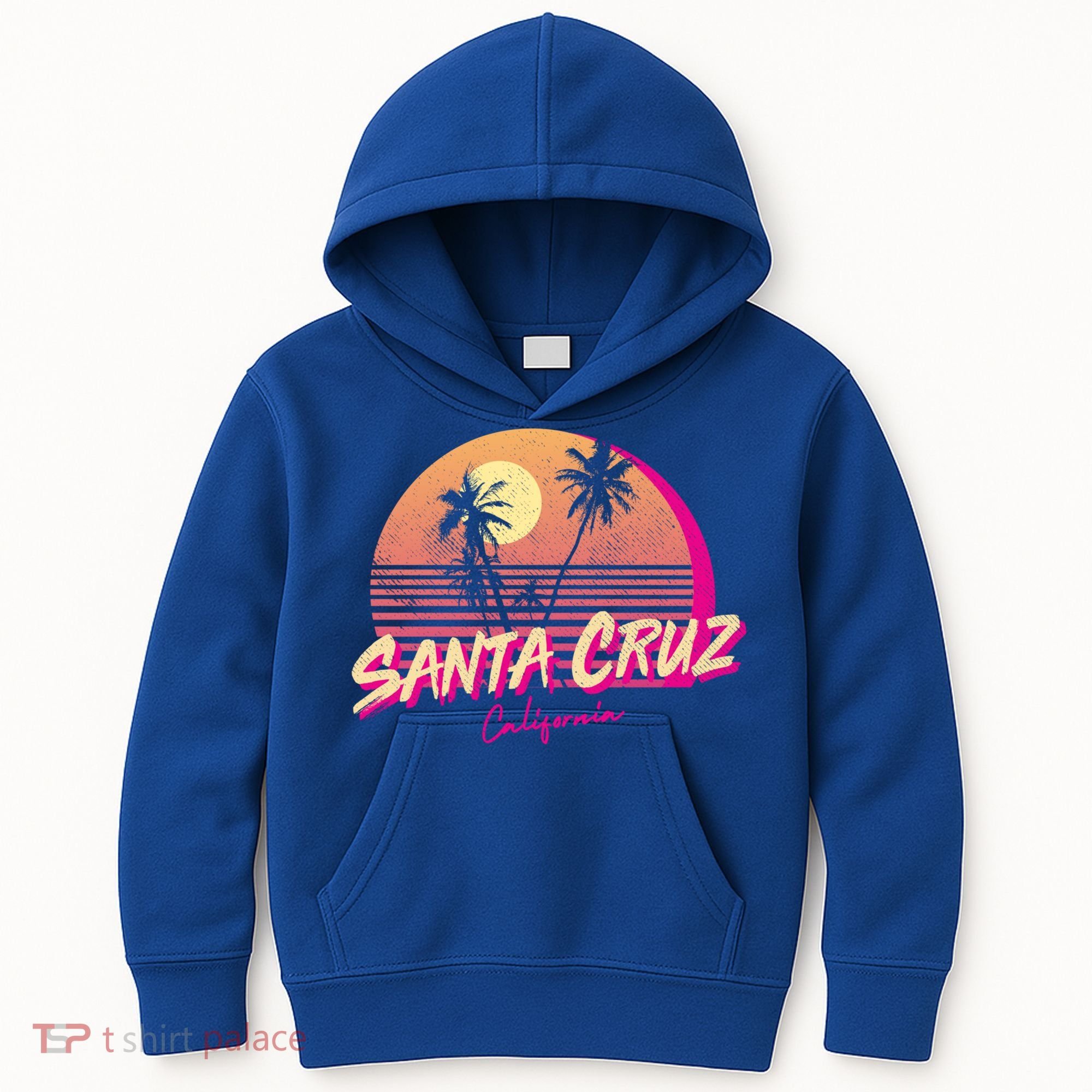 Retro Santa Cruz California Beach Sunset Gift Kids Hoodie