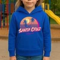 Retro Santa Cruz California Beach Sunset Gift Kids Hoodie thumb 3