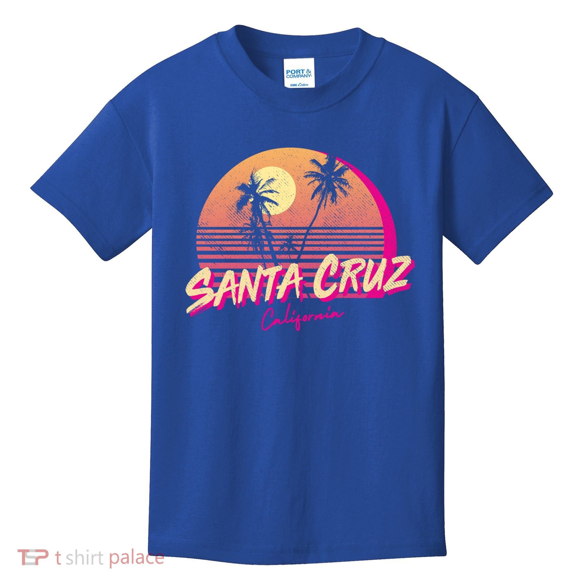 Retro Santa Cruz California Beach Sunset Gift Kids T-Shirt