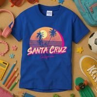 Retro Santa Cruz California Beach Sunset Gift Kids T-Shirt thumb 3