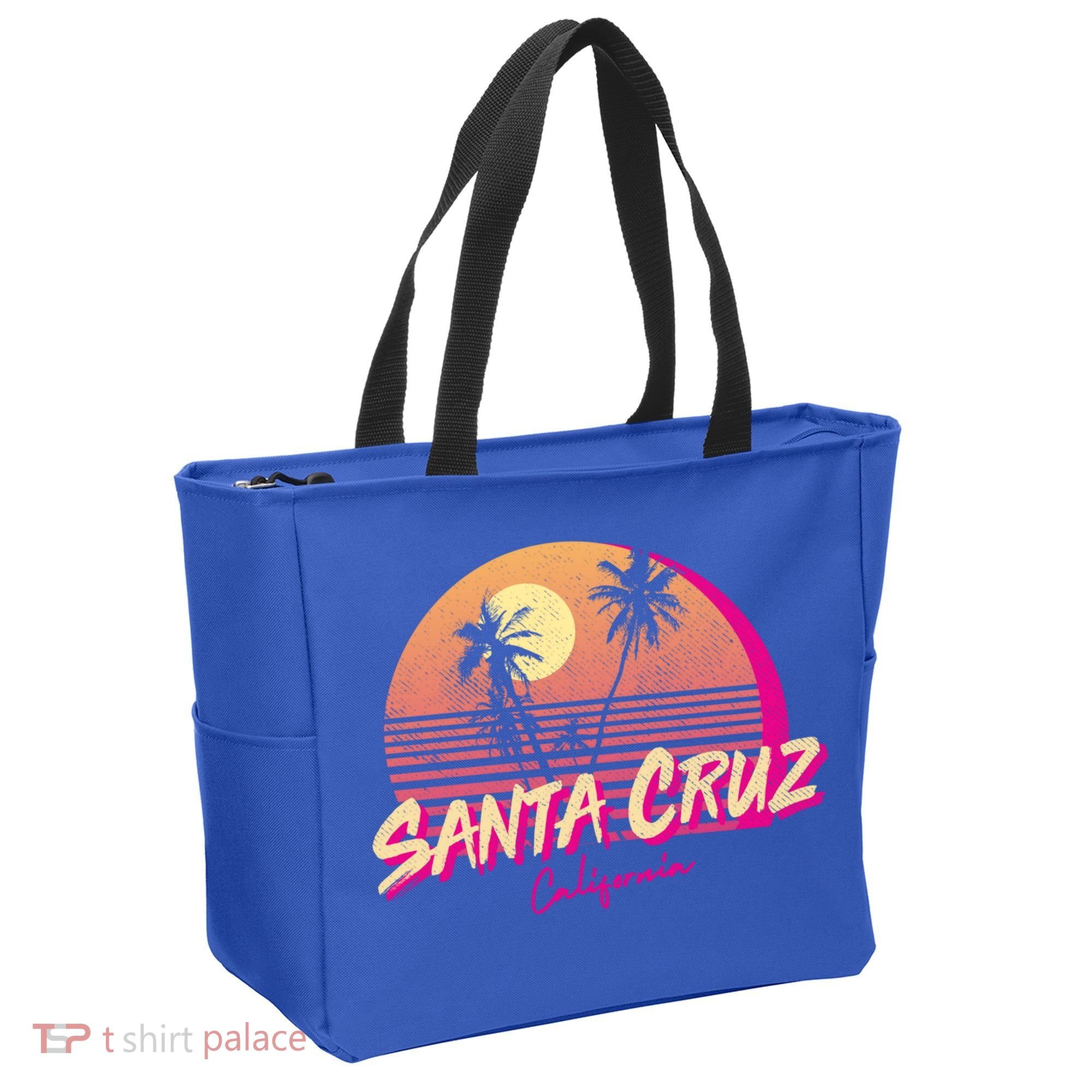 Retro Santa Cruz California Beach Sunset Gift Tote Bag