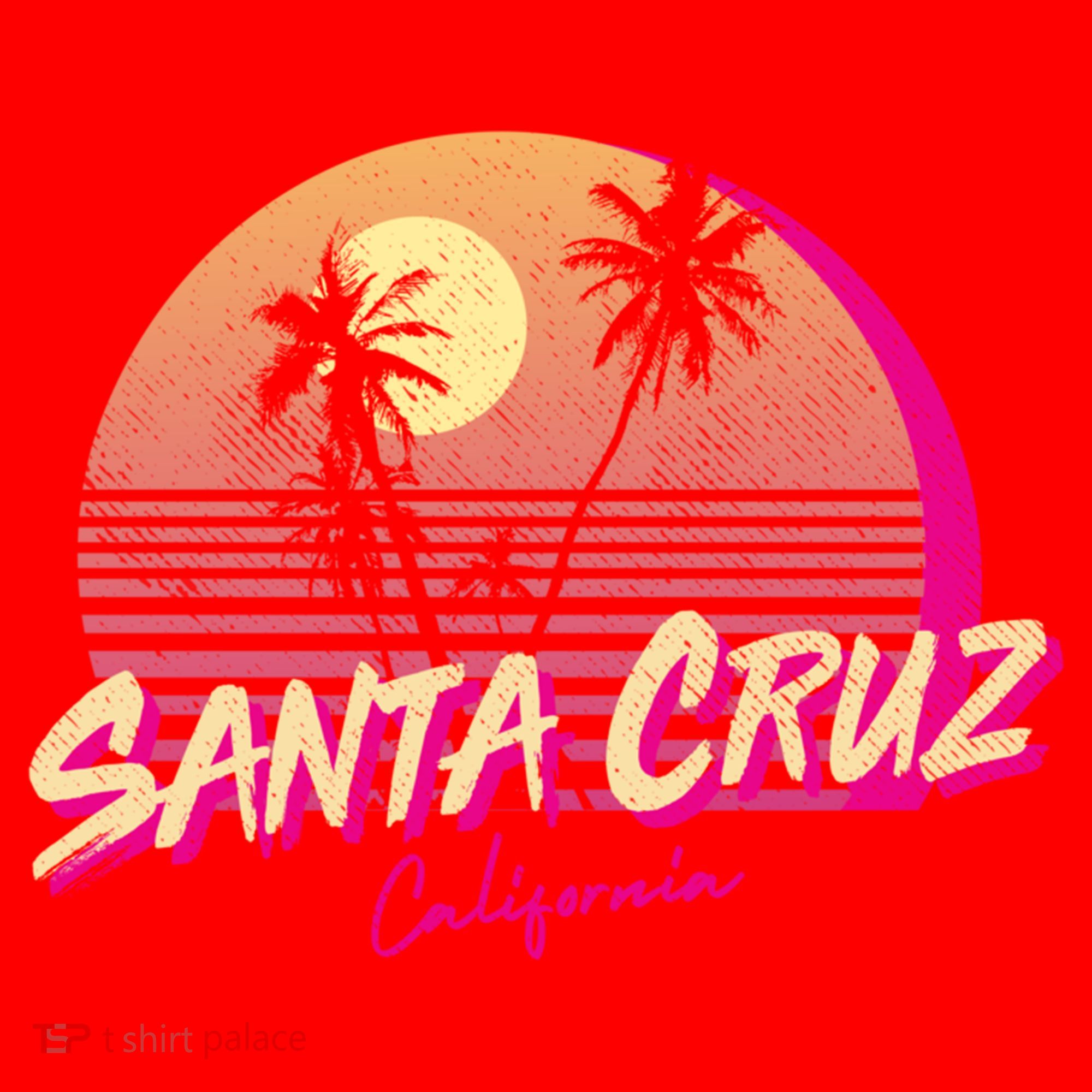 Retro Santa Cruz California Beach Sunset Gift Santa Hat