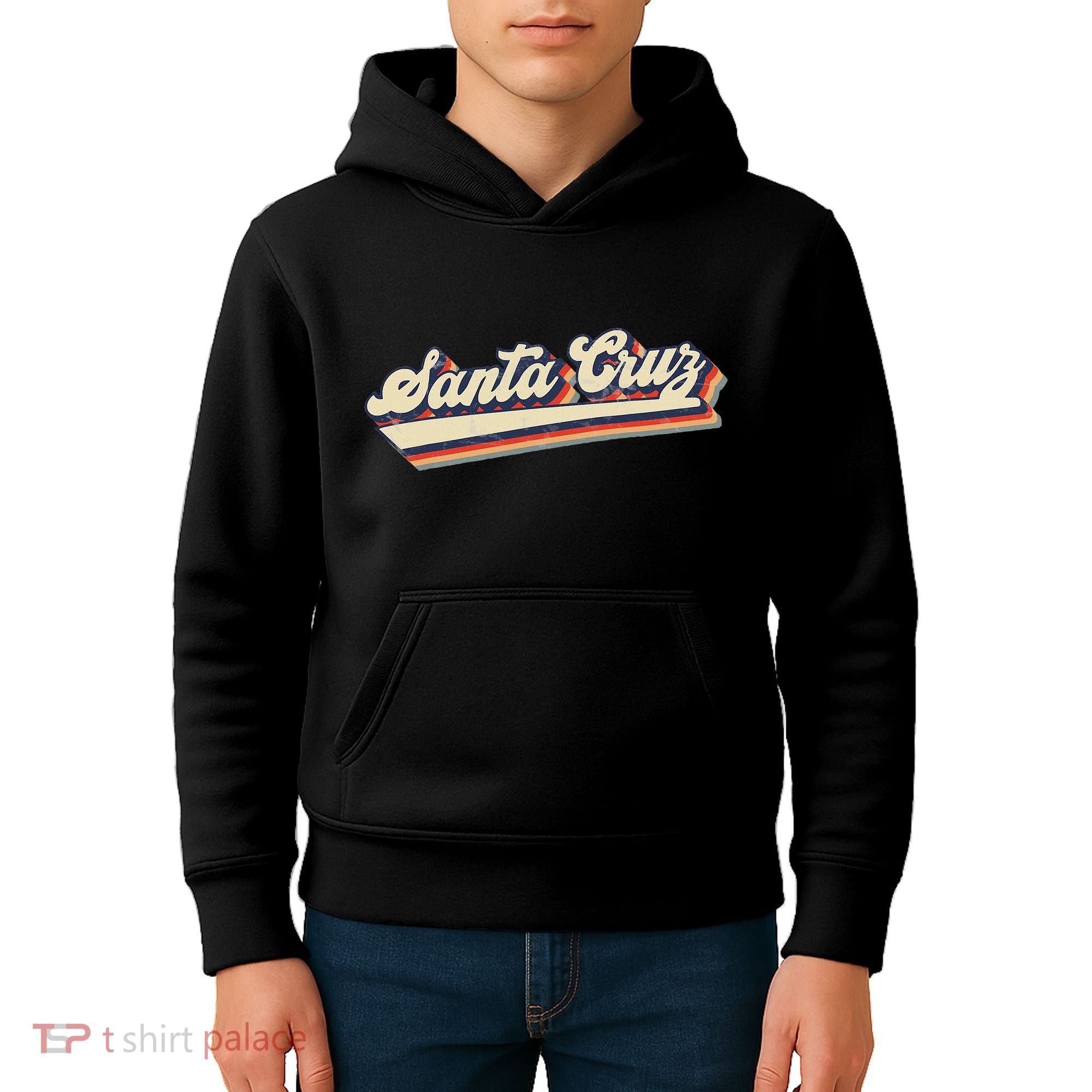 Retro Santa Cruz California Saying Surfer Kids Hoodie